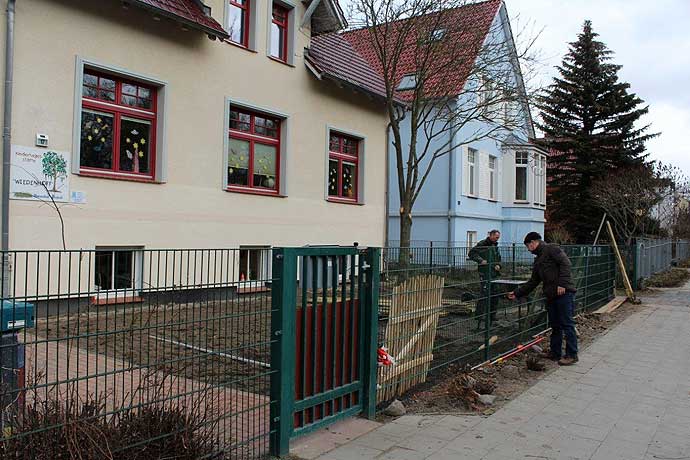 Bau des Schulgartens der Kita Wiedenhoff hat begonnen